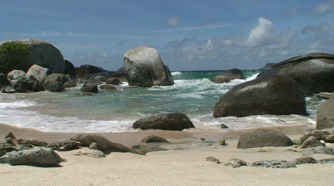 Beach: Beach Boulders Video stock 473956