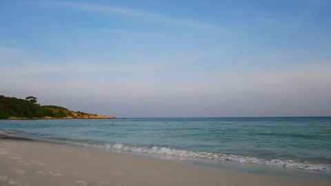 Beach beautiful and tranquil with crystal clear water Stock Footage 82183302