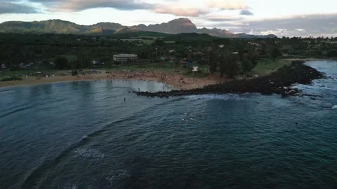 Beach with beautiful mountains in the background Stock Footage 232426432