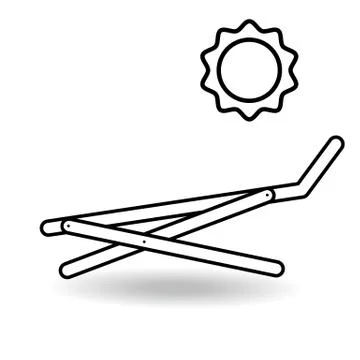 Beach bed and on white background, isolated image Ilustración de archivo