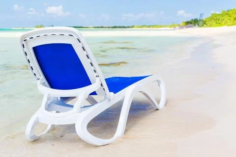 Beach bed in the beach of coco key in cuba Stock Photos