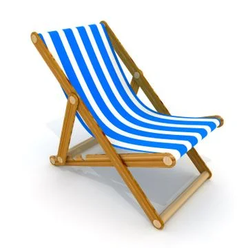 Beach bed blue on white background (done in 3d) Stock Illustration
