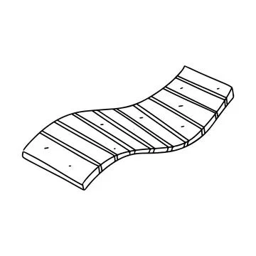 Beach bed in hand drawn doodle style. Vector illustration isolated on white. イラスト素材