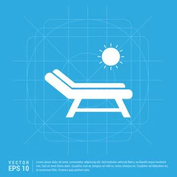 Beach Bed Icon 库存插图