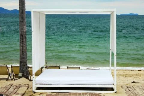 Beach beds Stock Photos