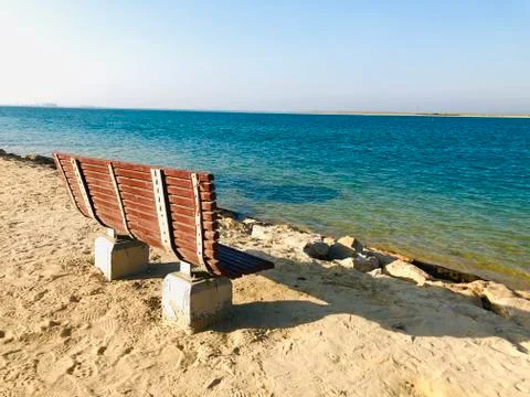 Beach bench Stock Photos