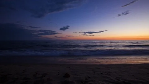 Beach Between Sunset and Dusk Video stock 76792683