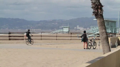 Beach bicycles Stock Footage 46808691