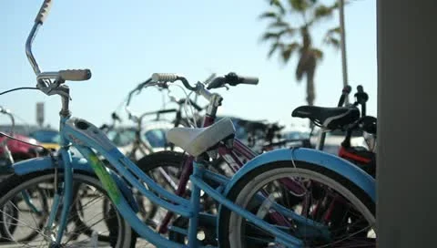 Beach Bike Rack Stock Footage 11359653