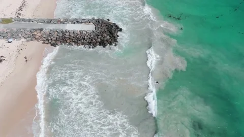 Beach birds-eye view tracking footage Stock Footage 141167871