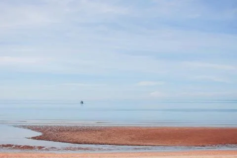 Beach with blue sky. Foto stock