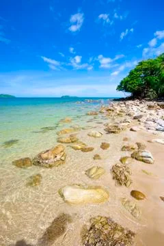 Beach blue,beach in chumphon. Stock Photos