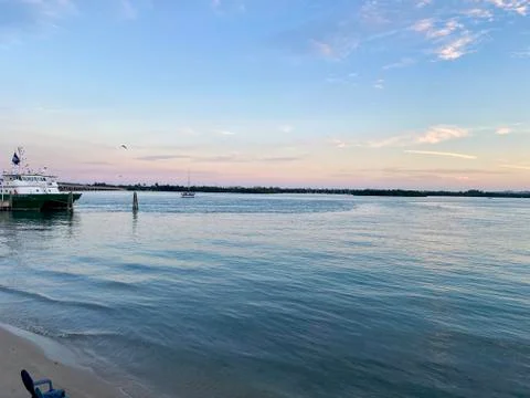 Beach with boat Stock Photos