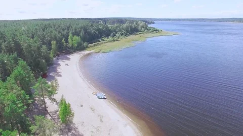 Beach, boats, lake Видео 79159807