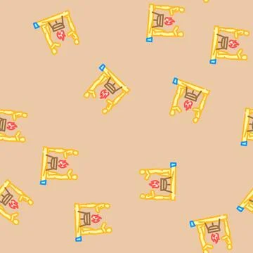 Beach bonfire party vector seamless pattern Stock Illustration