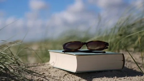 Beach book Stock Footage 94144437