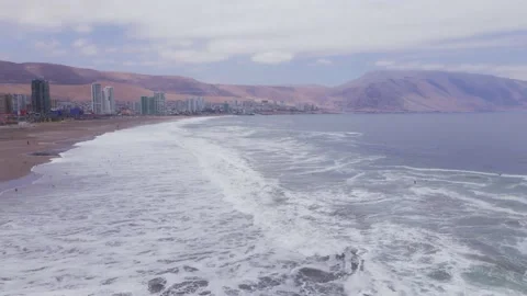 Beach brava Iquique, Chile. Stock Footage
