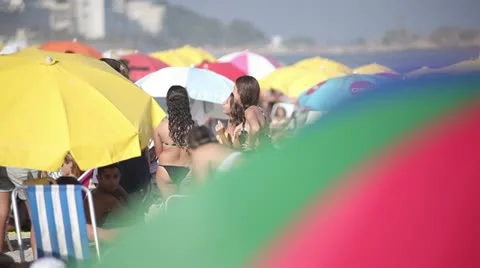 On the beach. Brazil. 库存影片 12518917