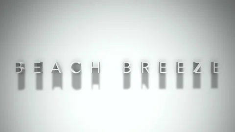 Beach breeze 3D title animation white text on a white background Stock Footage 299369972