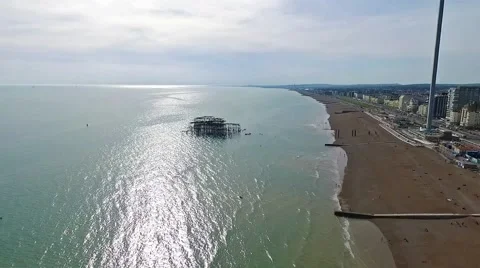 The beach of Brighton (England) Stock Footage 62947160