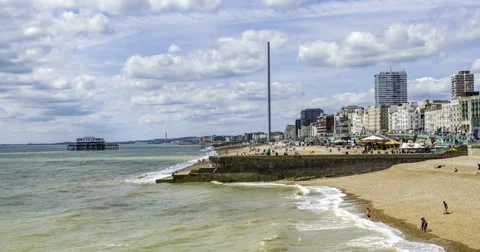 The beach in Brighton Stock Footage 64711553