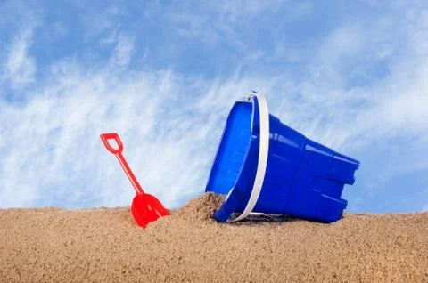 Beach bucket Stock Photos