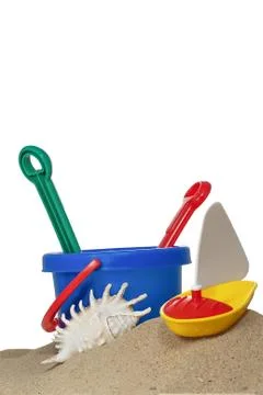 Beach bucket Stock Photos