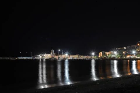 Beach in Budva at night Stock Photos
