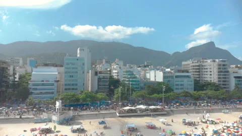 Beach with buildings in the background Stock Footage 136982985