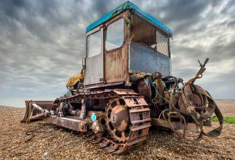 Beach bulldozer Stock Photos