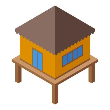 Beach bungalow icon isometric vector. Cabin house Stock-Illustration