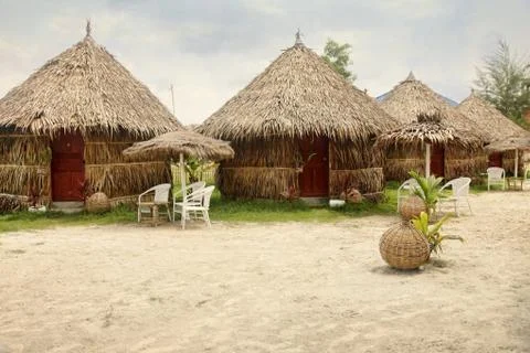 Beach bungalow Stock Photos