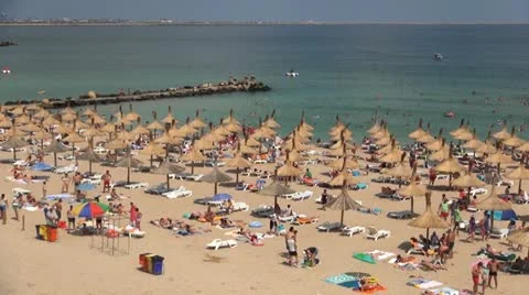Beach, Busy People on a Beautiful Beach, Time Lapse, Timelapse Stock Footage
