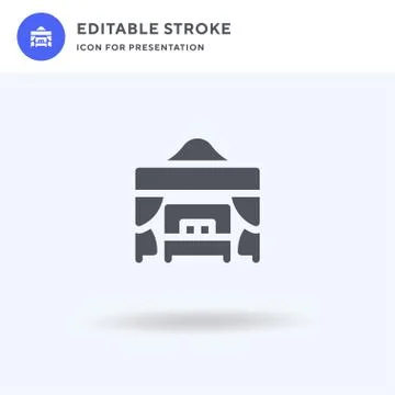 Beach Cabana icon vector, filled flat sign, solid pictogram isolated on white 스톡 일러스트