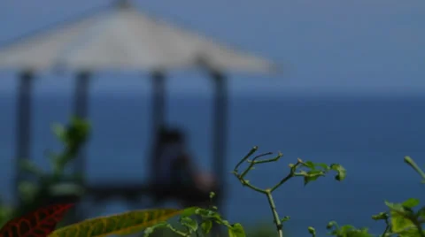 BEACH CABIN WITH OCEAN Stock Footage 27330240