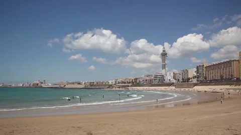 Beach of Cadiz Stock Footage 136578461