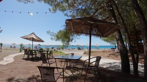 Beach cafe on the Black Sea Vidéo 255798586