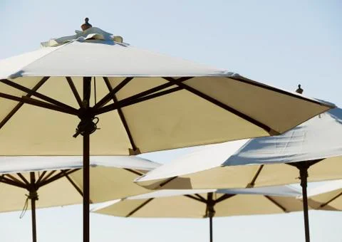 Beach Cafe Umbrellas Stock Photos