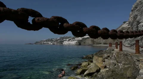 Beach camera movement to the chain Stock Footage 41597626