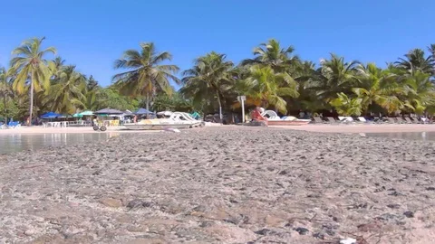 Beach Camera panning to the right Stock Footage 128054296
