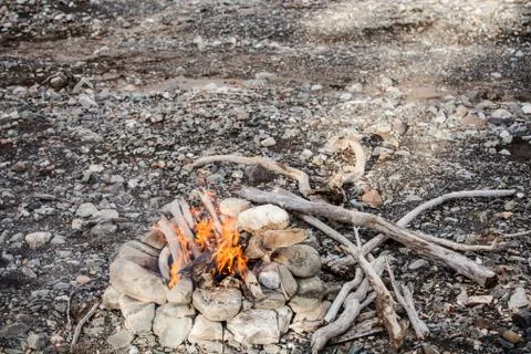 Beach campfire Stock Photos