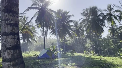 Beach camping tent 库存影片 254640508