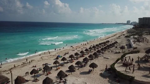 Beach in Cancun, Mexico Stock Footage 261469801