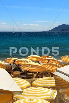 Beach in cannes france Stock Photos
