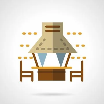 Beach canopies flat color vector icon イラスト素材