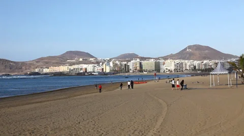 Beach of the Canteras Stockbeeldmateriaal 29496290