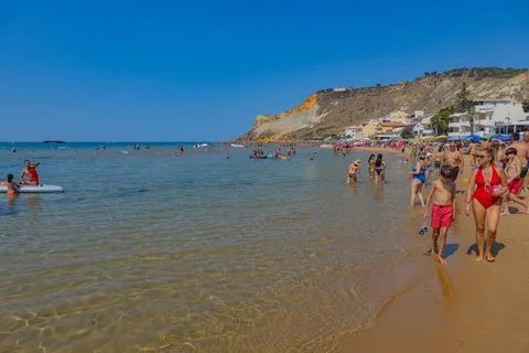 Beach of Capo Rossello Stock Photos