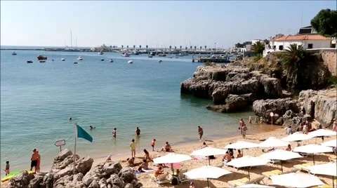 Beach in Cascais Stock Footage 41033999