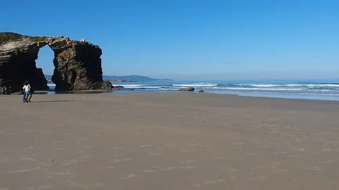 Beach of the Cathedrals in Ribadeo, Spain 스톡 동영상 70268270