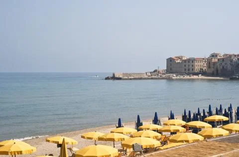 Beach of Cefalù Stock Photos